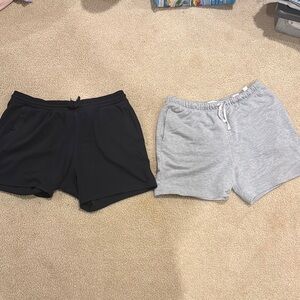 Black and Gray Casual Shorts Set